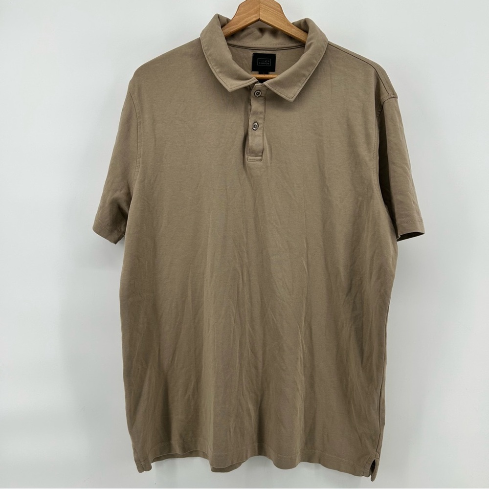 14th & Union Men's Tan Polo Shirt Size‎ XL Short Sleeve Golf Soft